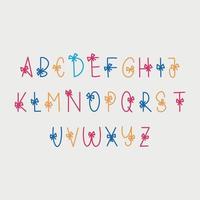 modelo de design de vetor de alfabetos de a a z decorativos desenhados à mão