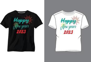 feliz ano novo design de camiseta 2023 vetor