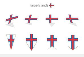 coleção de bandeiras nacionais das ilhas faroé, oito versões de bandeiras vetoriais das ilhas faroé. vetor