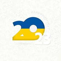 ano novo 2023 para a ucrânia em fundo de floco de neve. vetor
