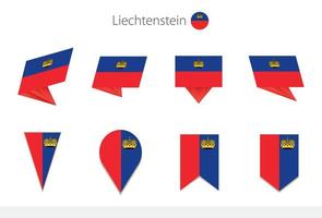 coleção de bandeiras nacionais de liechtenstein, oito versões de bandeiras vetoriais de liechtenstein. vetor