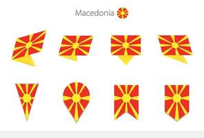 coleção de bandeiras nacionais da macedônia, oito versões de bandeiras vetoriais da macedônia. vetor