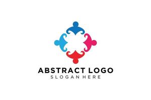 pessoas abstratas vetoriais e coleção de logotipos de família, ícones de pessoas, modelo de logotipo de saúde, símbolo de cuidado. vetor