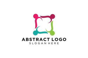 pessoas abstratas vetoriais e coleção de logotipos de família, ícones de pessoas, modelo de logotipo de saúde, símbolo de cuidado. vetor