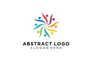 pessoas abstratas vetoriais e coleção de logotipos de família, ícones de pessoas, modelo de logotipo de saúde, símbolo de cuidado. vetor