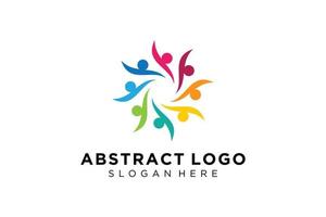 pessoas abstratas vetoriais e coleção de logotipos de família, ícones de pessoas, modelo de logotipo de saúde, símbolo de cuidado. vetor