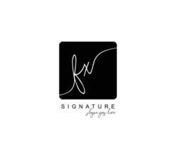 monograma de beleza fx inicial e design de logotipo elegante, logotipo de caligrafia da assinatura inicial, casamento, moda, floral e botânico com modelo criativo. vetor