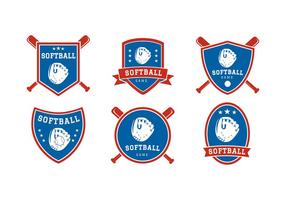 softball badge vector grátis