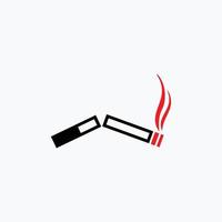 design de logotipo de cigarro quebrado vetor