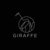 vetor plano de modelo de design de ícone de logotipo de girafa