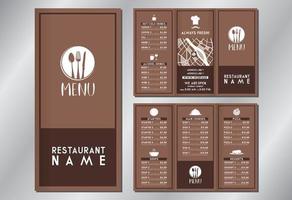 modelo de menu de restaurante vintage vetor