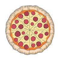 pizza com ilustração de pepperoni vetor