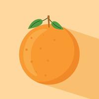 ilustração plana laranja em fundo colorido com sombra plana natural. conceito vegano de suco e coquetel. vetor