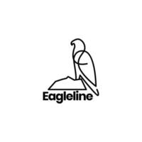 design de logotipo de arte de primeira linha caçador de águia vetor