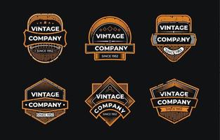 conjunto de logotipo distintivo vintage vetor