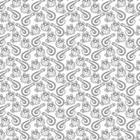 padrão de peixe3. bonito padrão sem emenda com enguia do mar e baiacu. ilustração em vetor branco e preto dos desenhos animados.