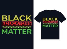 educadores negros importam ilustrações para design de camisetas prontas para impressão vetor