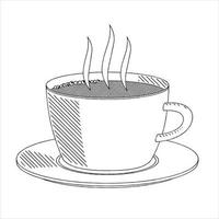xícara de café - ilustração de contorno vetor
