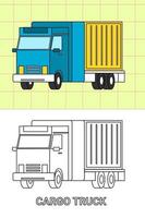página para colorir de todos os tipos de transporte vetor