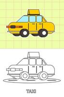 página para colorir de todos os tipos de transporte vetor