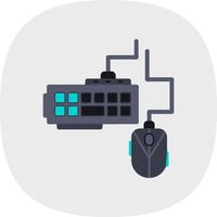 design de ícone vetorial de teclado e mouse para jogos vetor