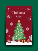 ilustração de design de cartão de Natal novo cartão moderno decorativo mínimo. vetor