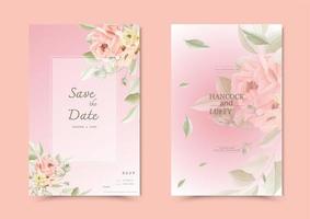 cartão de convite de casamento floral. vetor