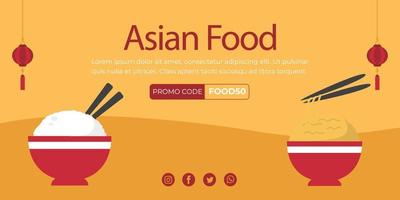 ilustração em vetor fundo comida asiática. cartaz de comida asiática