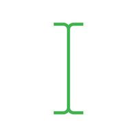 eps10 vetor verde tipo ícone abstrato do cursor do mouse de entrada ou logotipo isolado no fundo branco. símbolo de marcador de inserção de texto em um estilo moderno simples e moderno para o design do seu site e aplicativo móvel