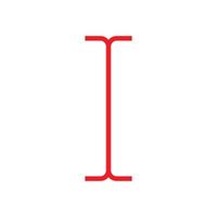 eps10 vetor vermelho tipo ícone abstrato do cursor do mouse de entrada ou logotipo isolado no fundo branco. símbolo de marcador de inserção de texto em um estilo moderno simples e moderno para o design do seu site e aplicativo móvel