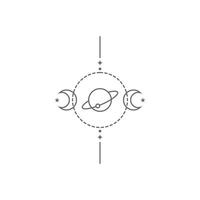 ícone da arte da linha da estação espacial solar do vetor eps10 cinza ou logotipo isolado no fundo branco. os planetas giram o símbolo de contorno em um estilo moderno simples e moderno para o design do seu site e aplicativo móvel