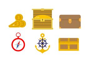Vetores do ícone do navio e da navigação