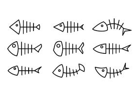 ícone de linha de espinha de peixe vetor livre