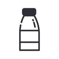 ícone linear da garrafa de leite. símbolo de comida. conceito de logotipo. ilustração vetorial isolada no fundo branco. vetor