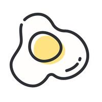 ícone linear de ovo frito. símbolo de comida. conceito de logotipo. ilustração vetorial isolada no fundo branco. vetor