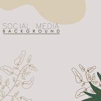 vetor botânico, flores, plantas banner fundo quadrado post de mídia social,