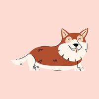 galês corgi pembroke. lindo cachorrinho de raça pura. ilustração vetorial em estilo simples vetor