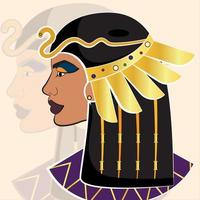 avatar de faraó feminino isolado ilustração em vetor antigo ícone do egito