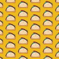 ilustração de padrão de taco bonito em design plano vetor