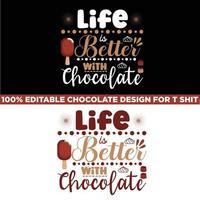 design de camiseta para amantes de chocolate vetor