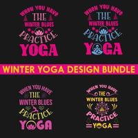 design de camiseta de inverno para amantes de ioga vetor