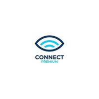 ícone de olho vetorial com design de logotipo de conexão vetor