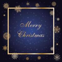 elegante cartão de feliz natal em azul profundo e ouro vetor