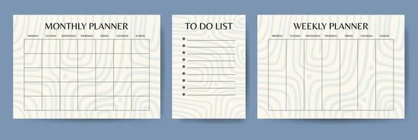folhas de papel organizador de negócios. planejadores e conjunto de modelo de abstração de lista de tarefas vetor