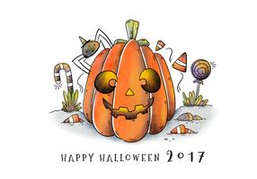 Cute Halloween Pumpkin Character Smiling Vector