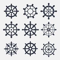 Vetores do ícone da roda do navio