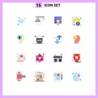 conjunto moderno de 16 cores planas e símbolos, como pacote editável de elementos de design de vetores criativos para cyber segunda-feira