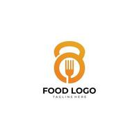 vetor de ícone de logotipo de comida fitness isolado