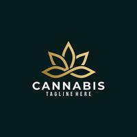 vetor de ícone de logotipo de cannabis isolado
