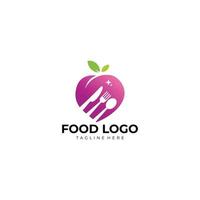 vetor de ícone de logotipo de comida de natureza isolado